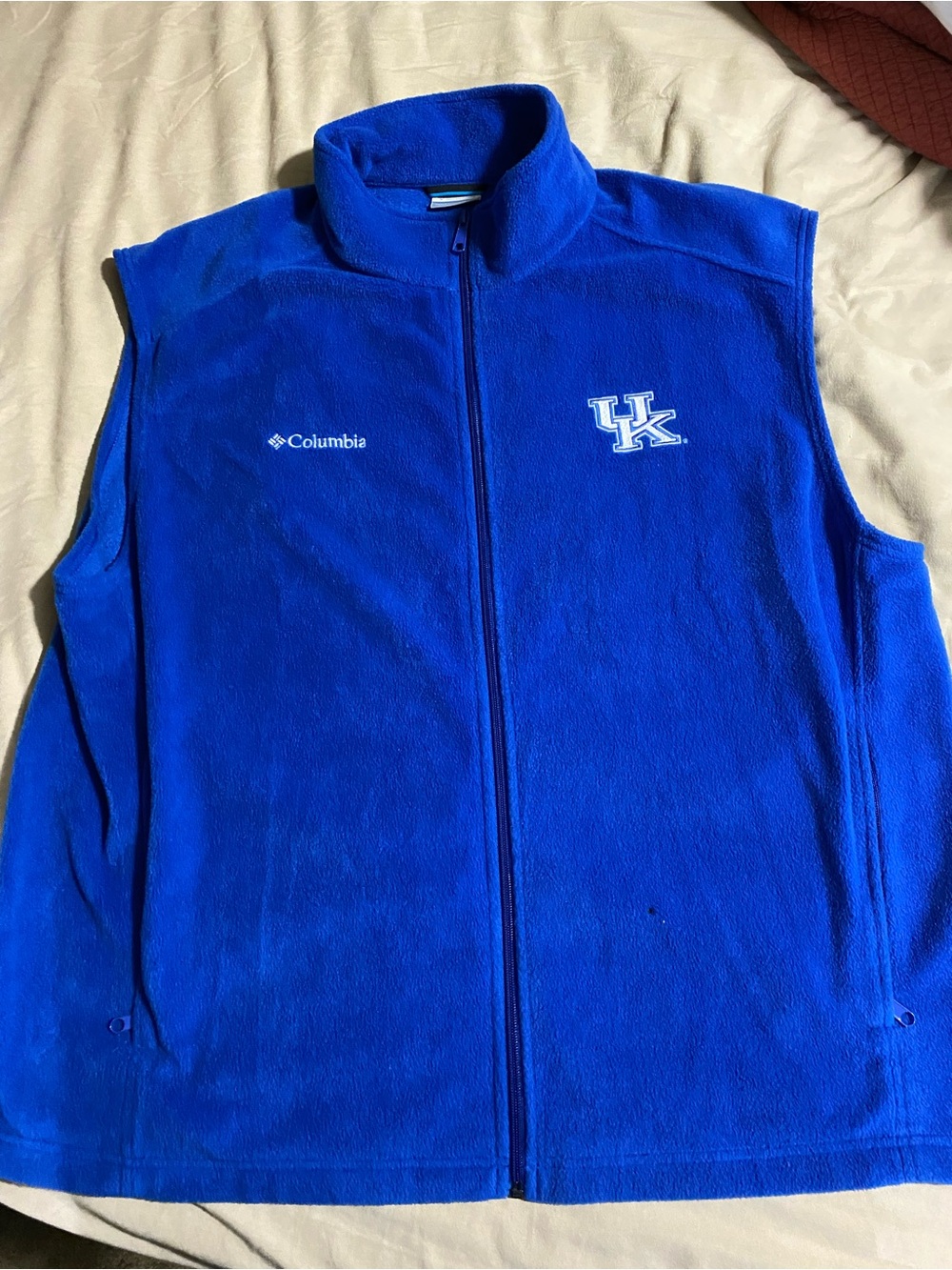 Columbia Men's Royal Blue Fleece Vest with UK Logo